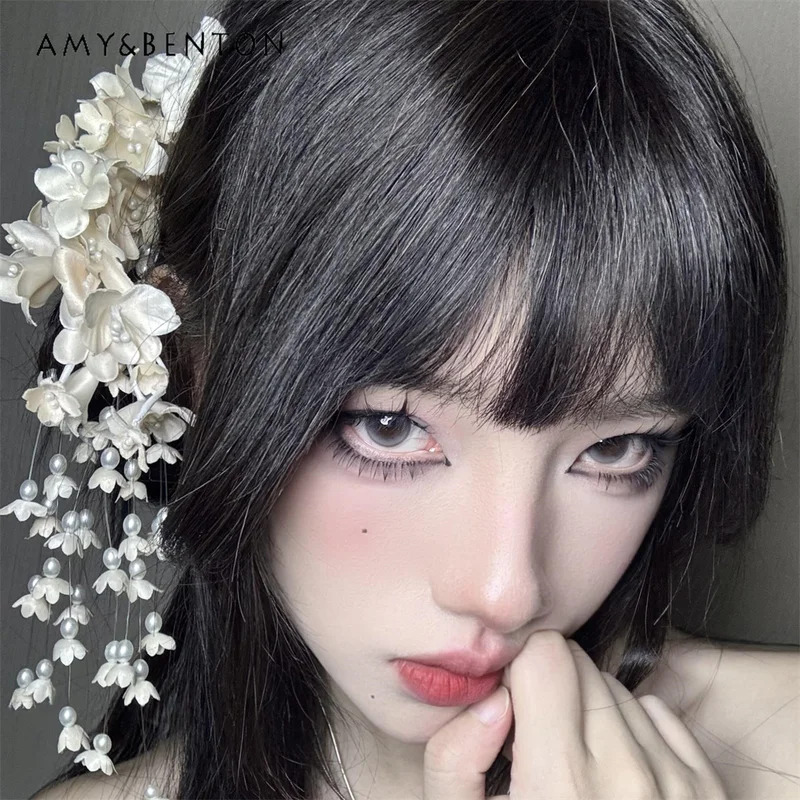 Pearl Hair Pin - Elegancka spinka do włosów z frędzlami
