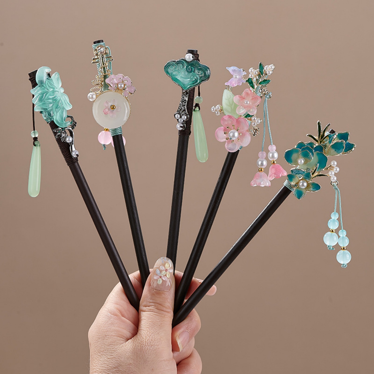 Pearl Hair Pin - Vintage spinka do włosów z kwiatami