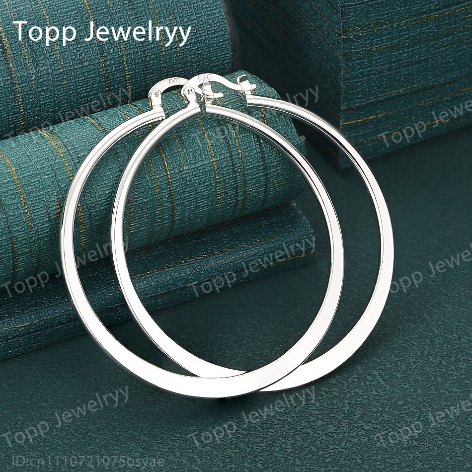 Statement Earrings Oversized - Luksusowe kolczyki damskie z srebra próby