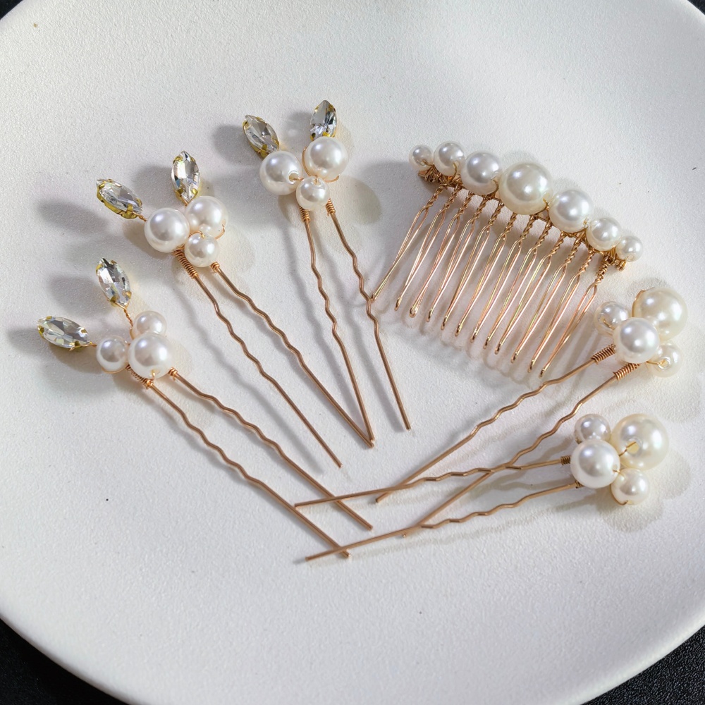 Pearl Hair Pin - Zestaw spinek do włosów z perłami