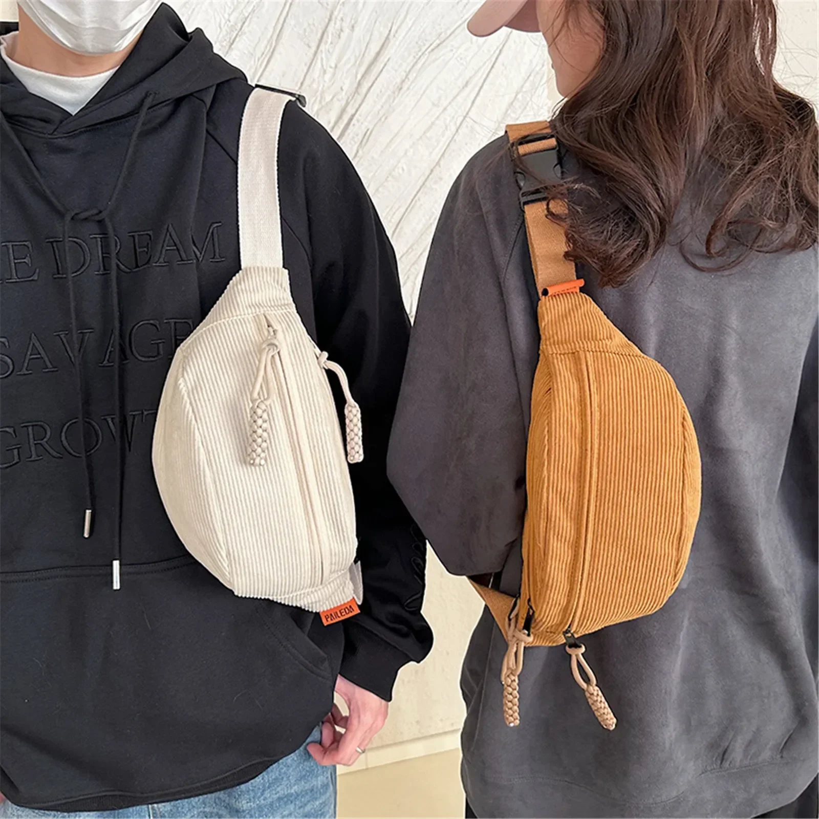 Women Accessories Pouch - 2024Fashion Fanny Pack Casual Corduroy Belt