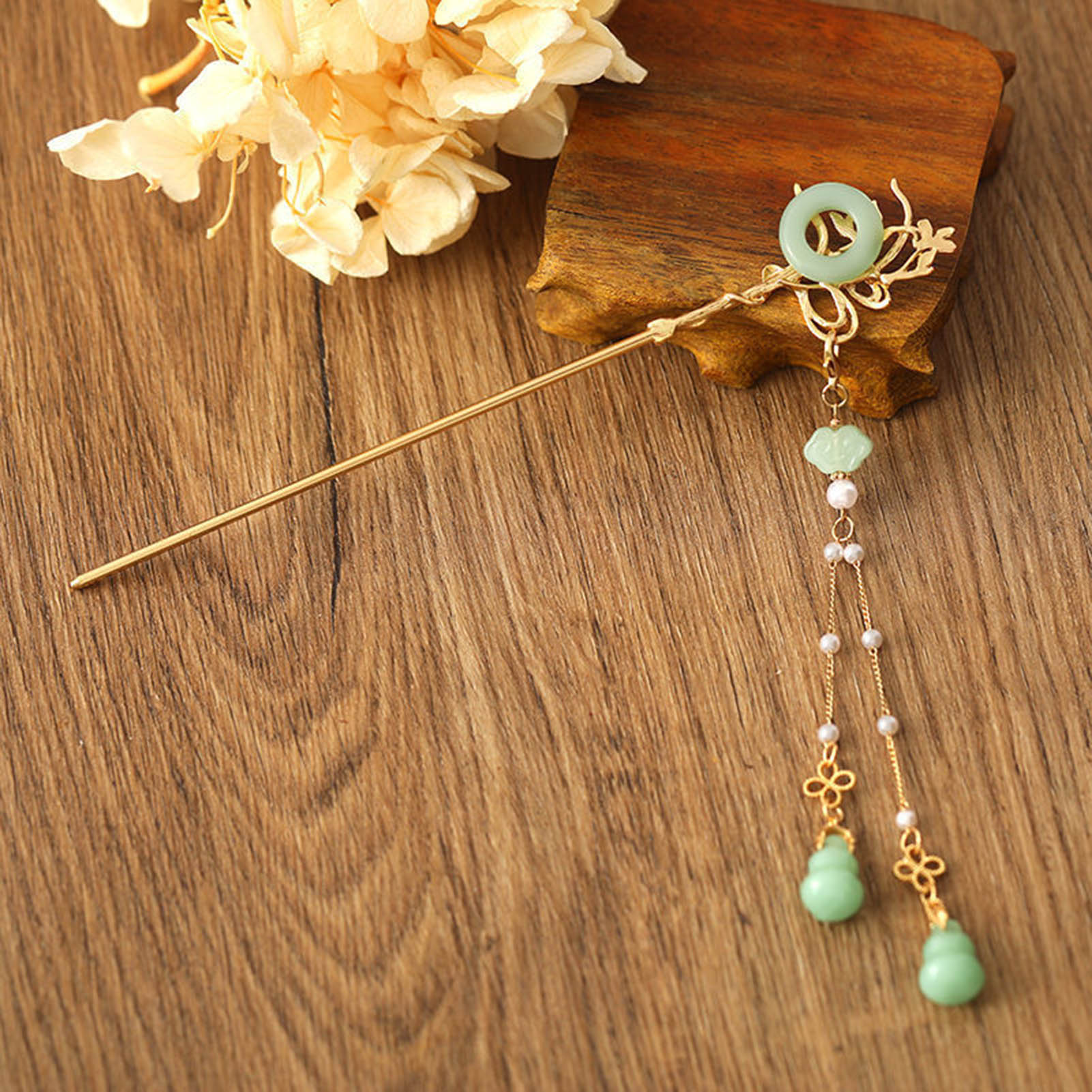 Pearl Hair Pin - Szklana spinka do włosów w stylu