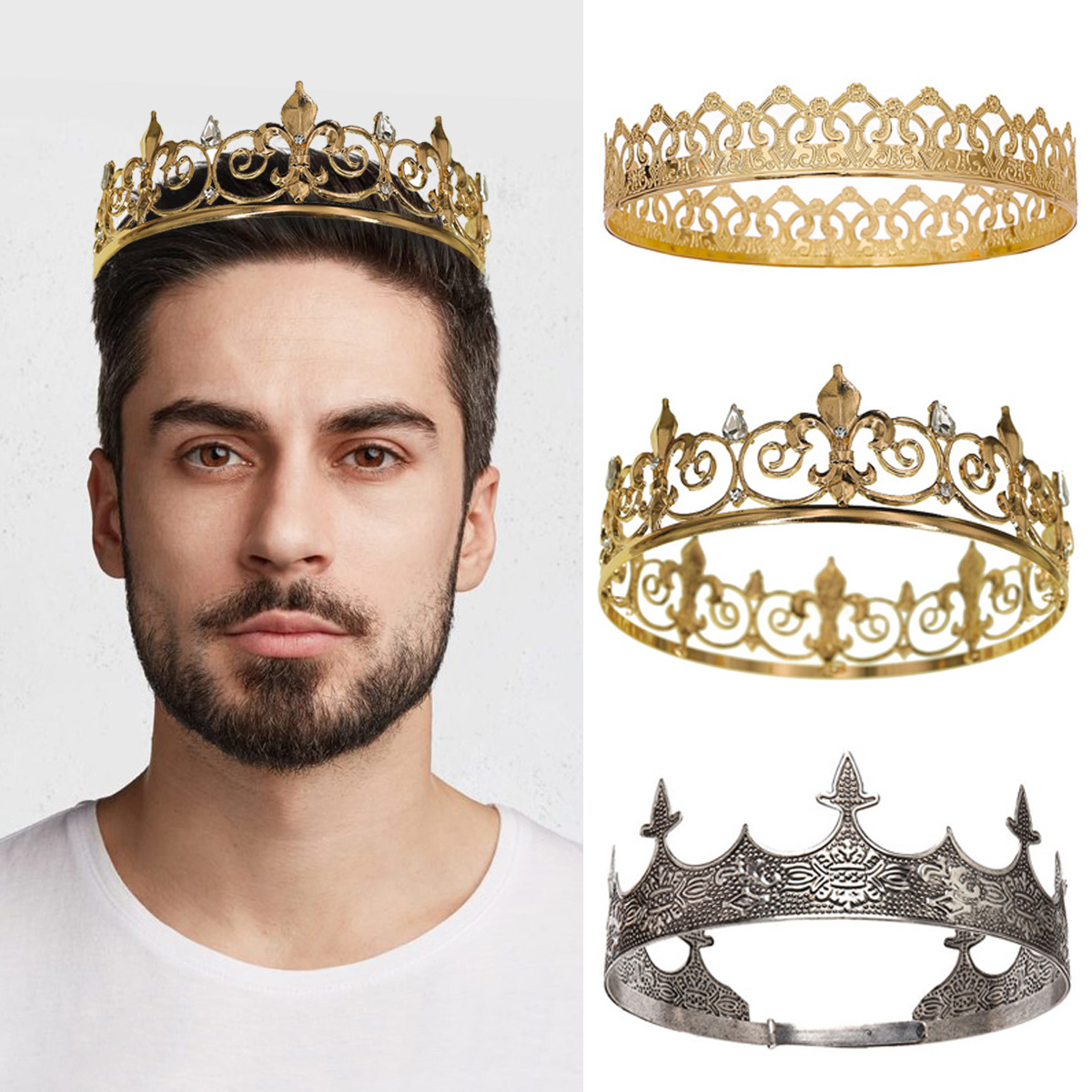 Queen Accessories - Korona Królewski Król Królowa dla Kobiet/Mężczyzn