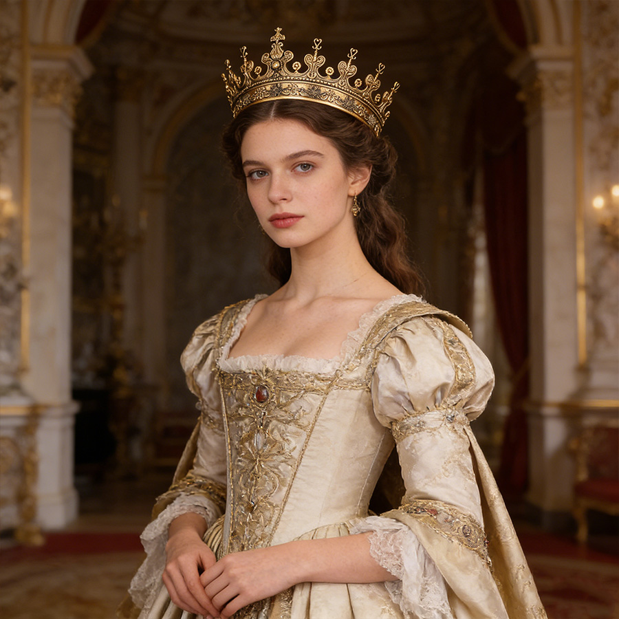 Queen Accessories - Vintage Barokowa Brązowa Tiara Ślubna Korona