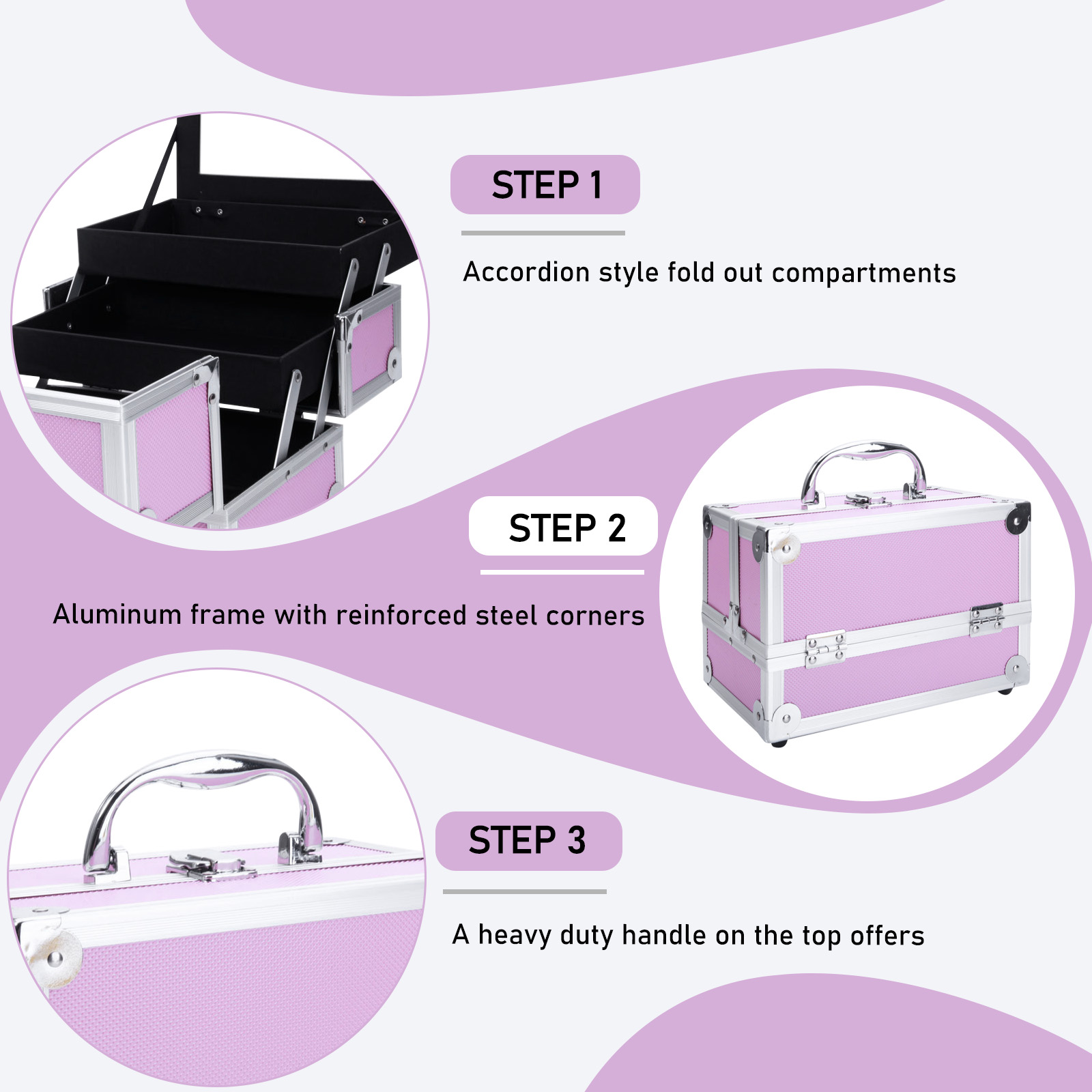 Różowy aluminiowy kuferek na k – Women Accessories Pouch recenzja i cena