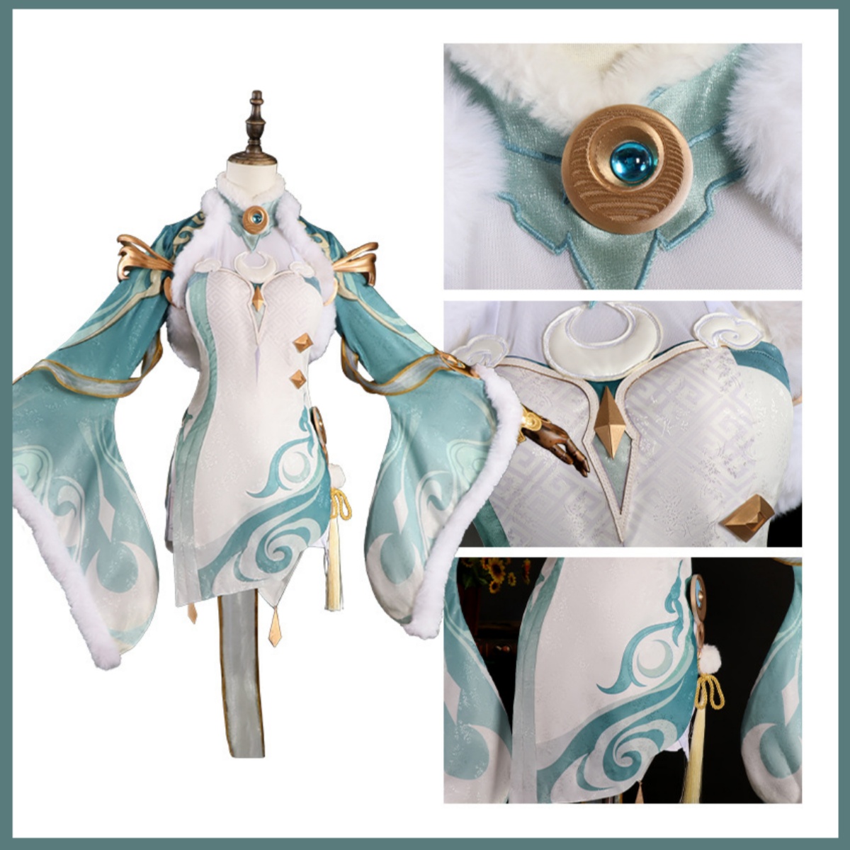 Kostium Cosplay Zibai, zielono – Women'S Ear Accessories recenzja i cena