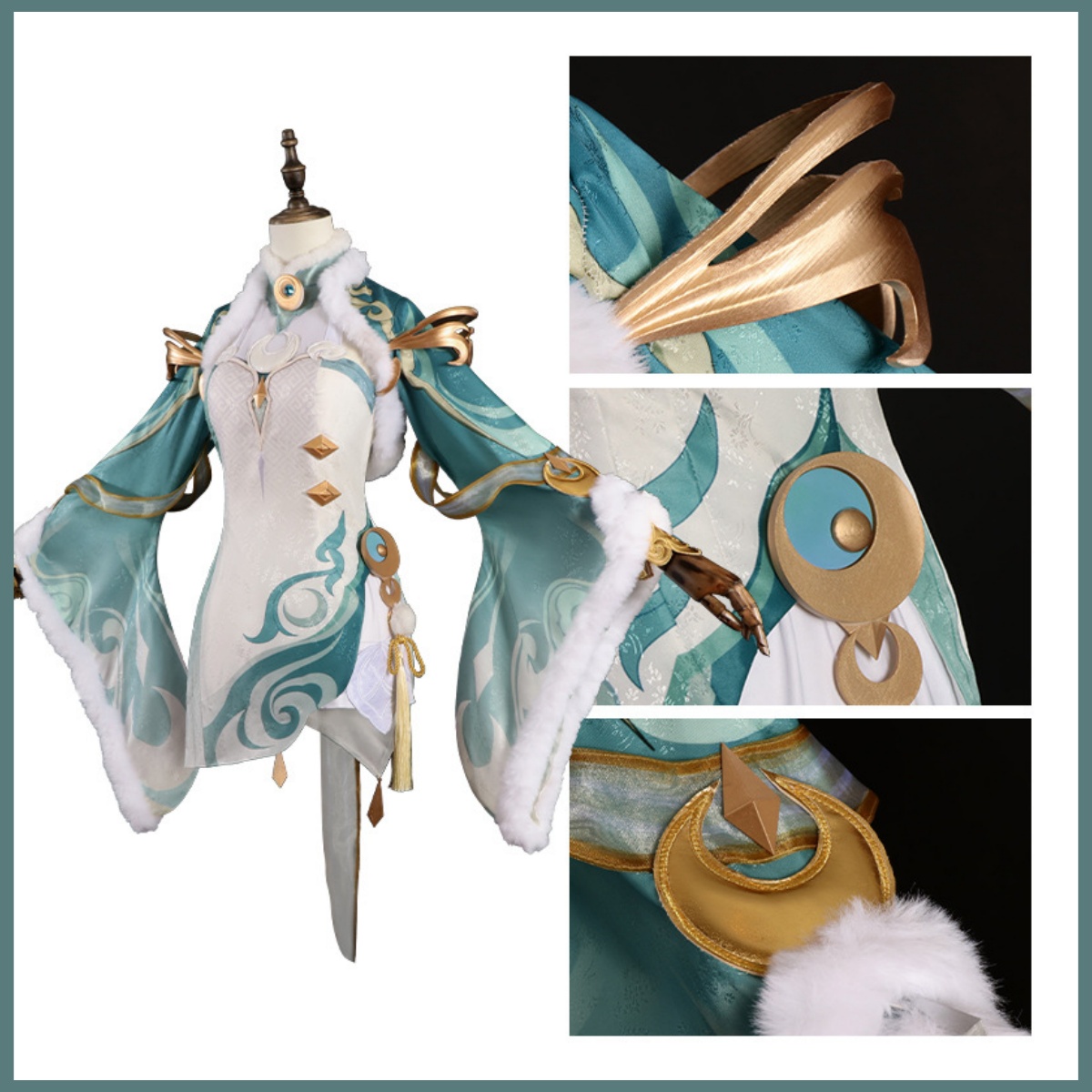 Kostium Cosplay Zibai, zielono – Women'S Ear Accessories recenzja i cena