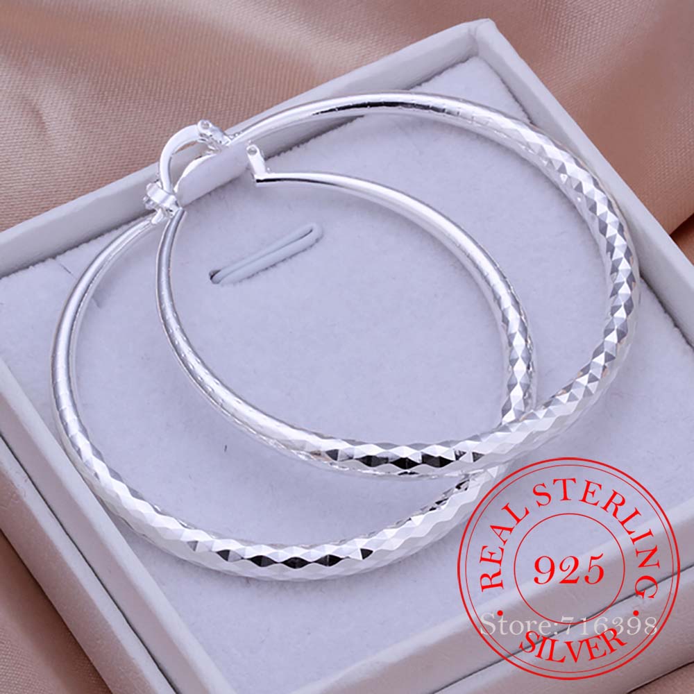 925 srebro Hip Hop okrągłe kol – Statement Earrings Oversized recenzja i cena