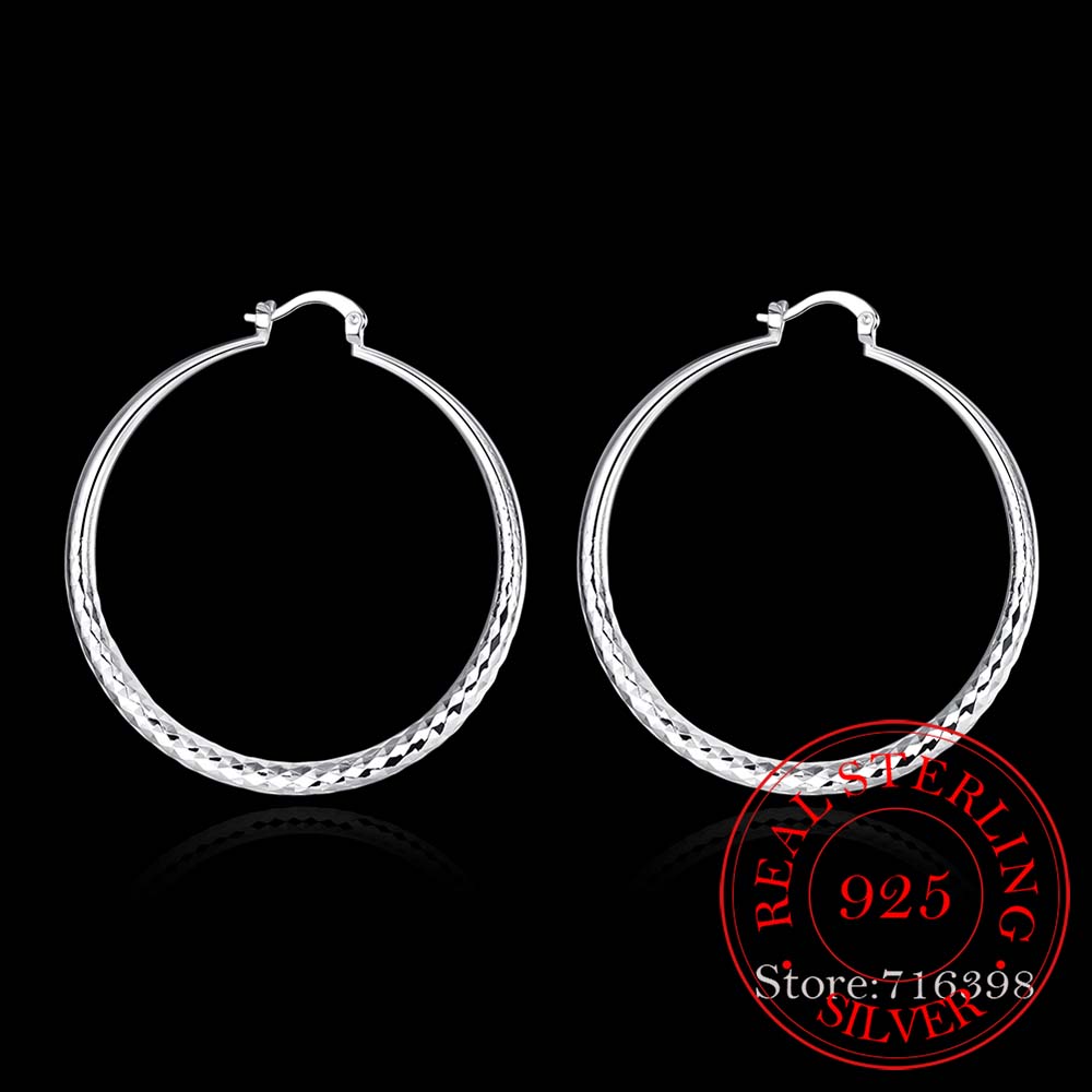 925 srebro Hip Hop okrągłe kol – Statement Earrings Oversized recenzja i cena