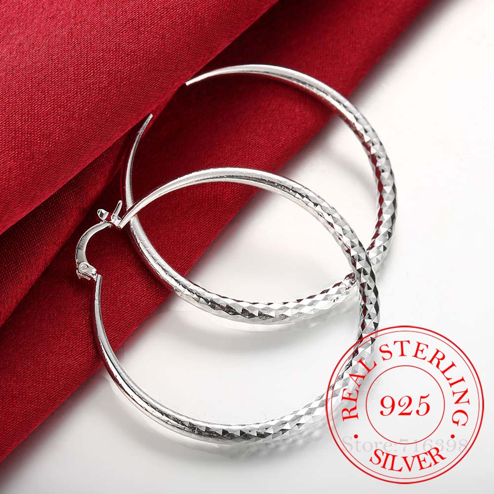 925 srebro Hip Hop okrągłe kol – Statement Earrings Oversized recenzja i cena